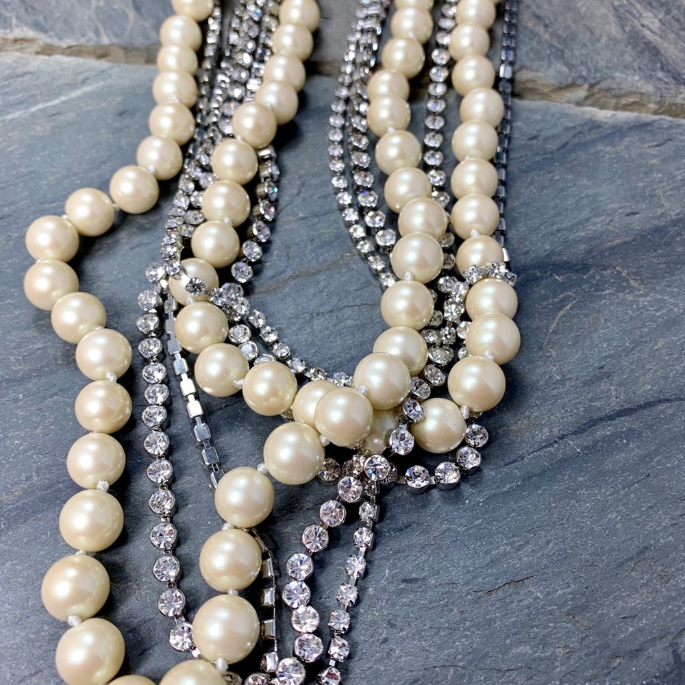 Allen Schwartz Necklace/Long/Faux Pearl/F4-10